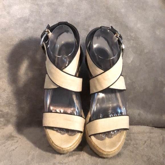 Jessica Simpson Linen Criss Cross Platform Wedges - Picture 6 of 15